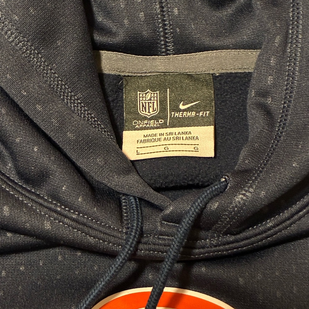 Chicago Bears Mens Nike NFL Therma Fit Hoodie Size L - Picture 6 of 8